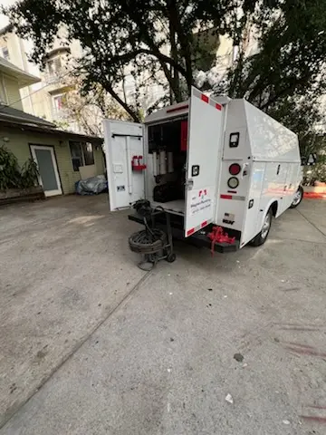 Magnet Plumbing service vehicle on-site for Sewer Line Repair in Tamiami